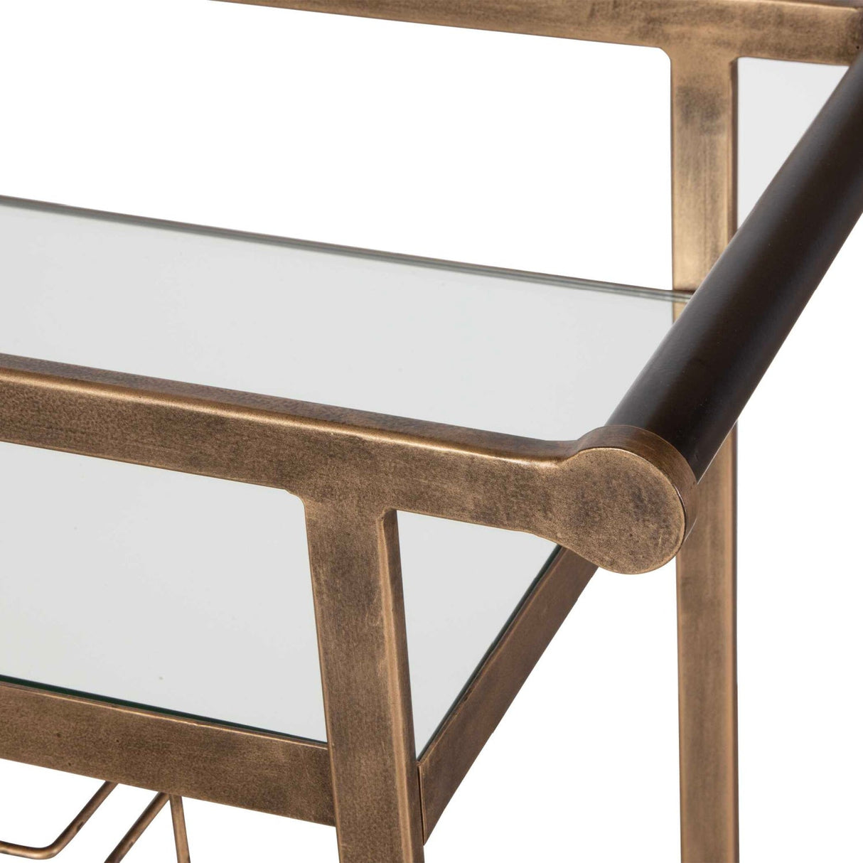 Modern European furniture - Antique Brass Bar Cart - www.oroa.com