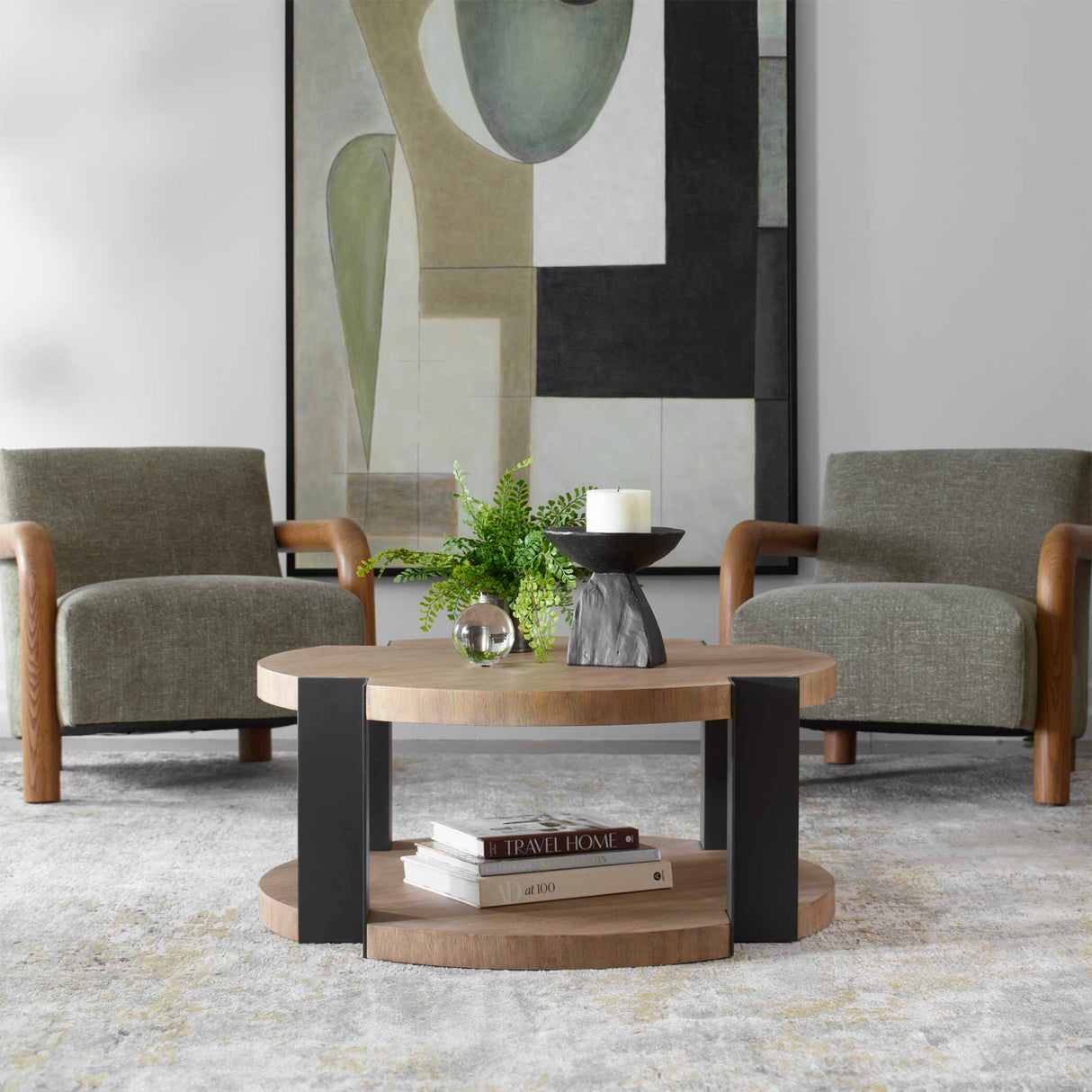 Round Natural Wood Coffee Table | Oroa.com