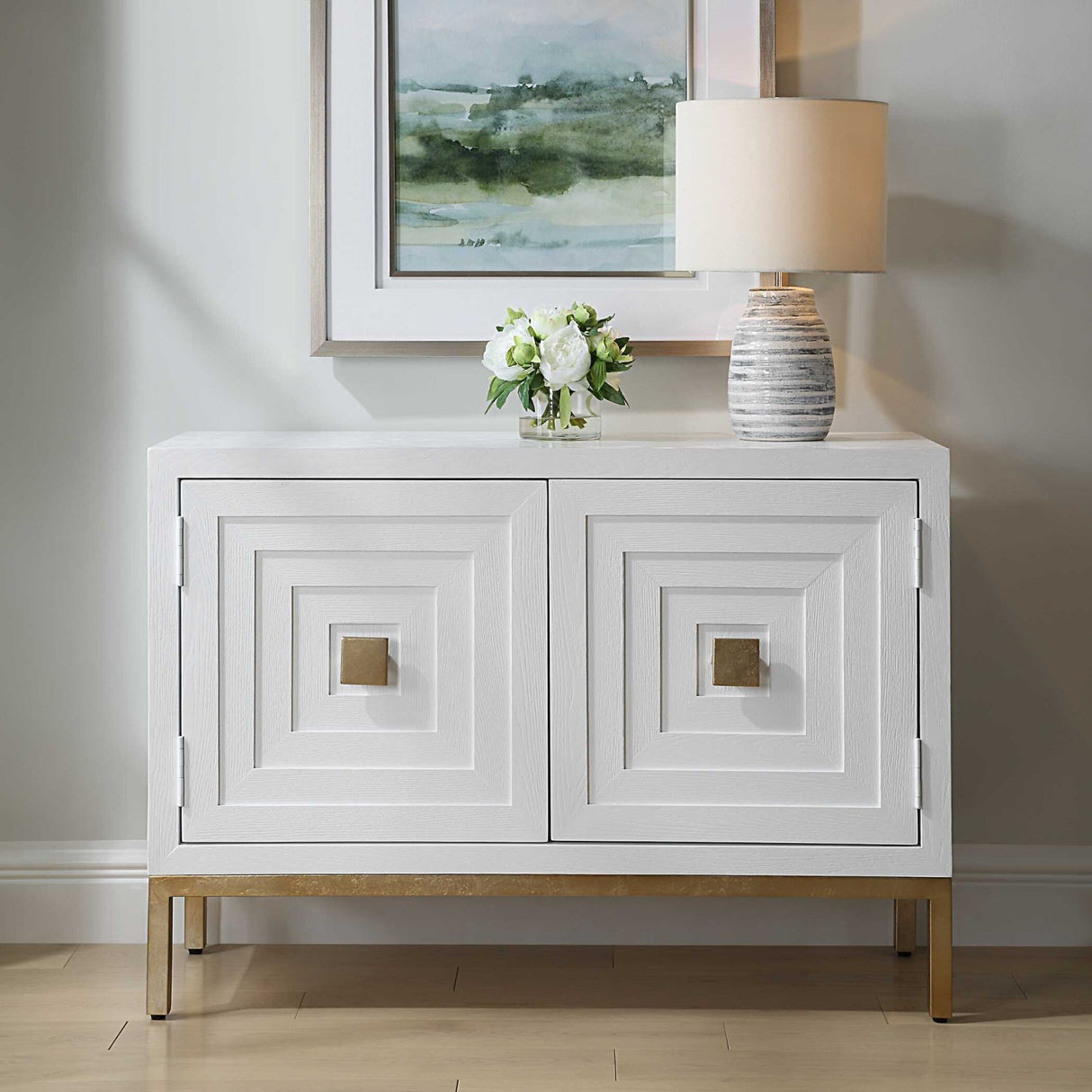 Modern European furniture - Fir Wood 2-Door Cabinet - www.oroa.com