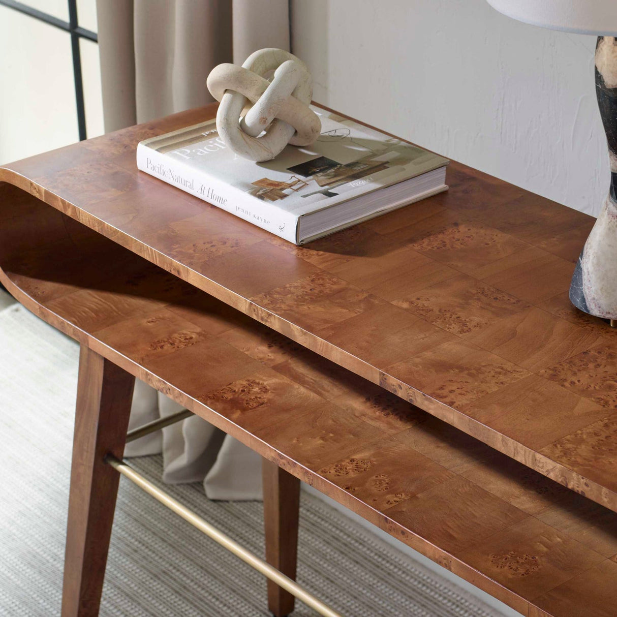 Modern European furniture - Burl Veneer Hollowed Console Table - www.oroa.com