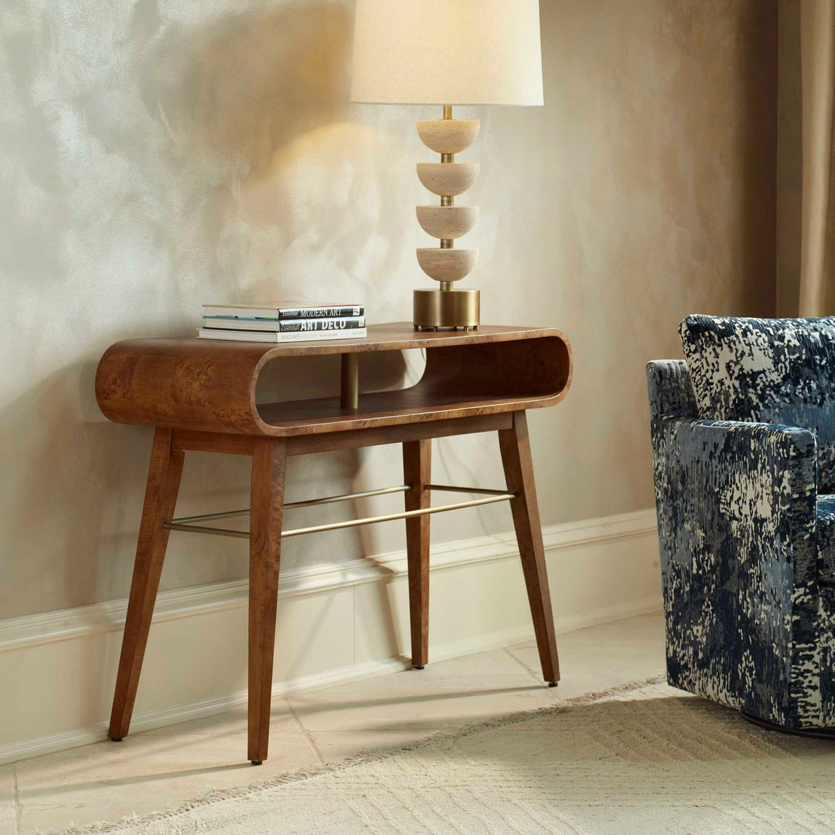 Modern European furniture - Burl Veneer Hollowed Console Table - www.oroa.com