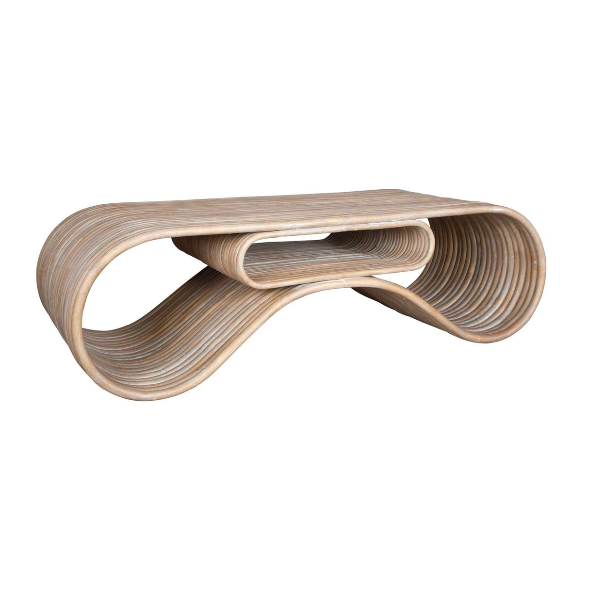 Modern European furniture - Whitewashed Rattan Coffee Table - www.oroa.com
