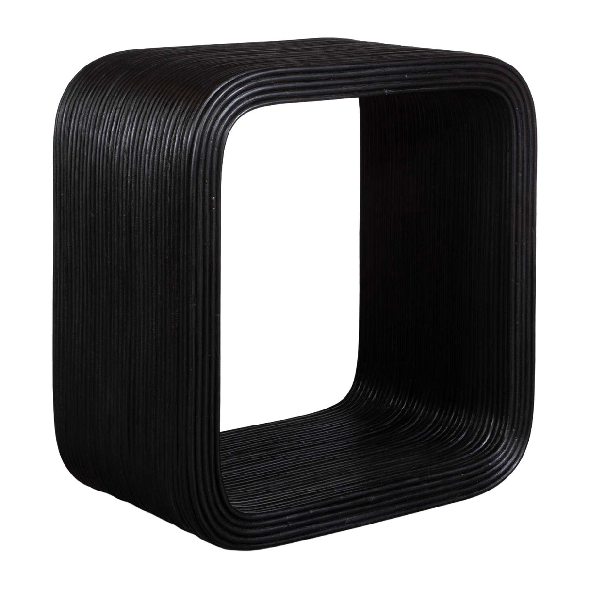 Black Rattan Modern Side Table by Uttermost Compton