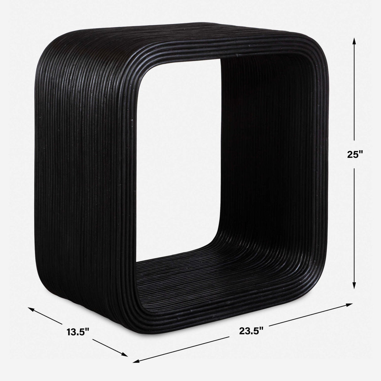 Black Rattan Modern Side Table by Uttermost Compton, alternate view 8