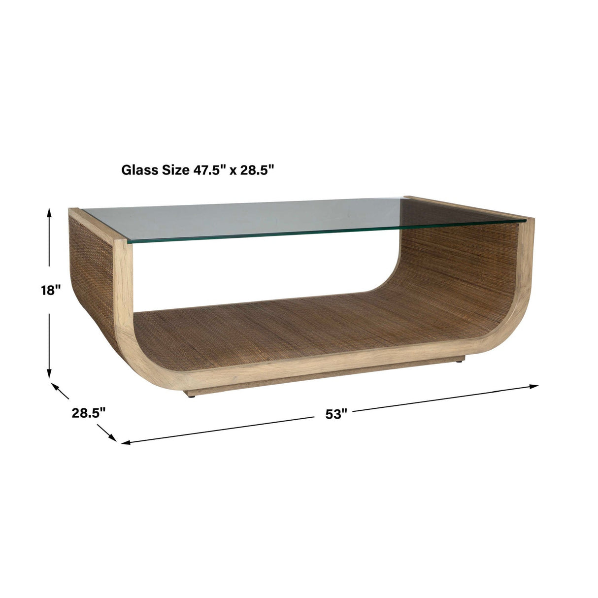 Curved Mahogany Coffee Table by Uttermost Farrington, alternate view 5