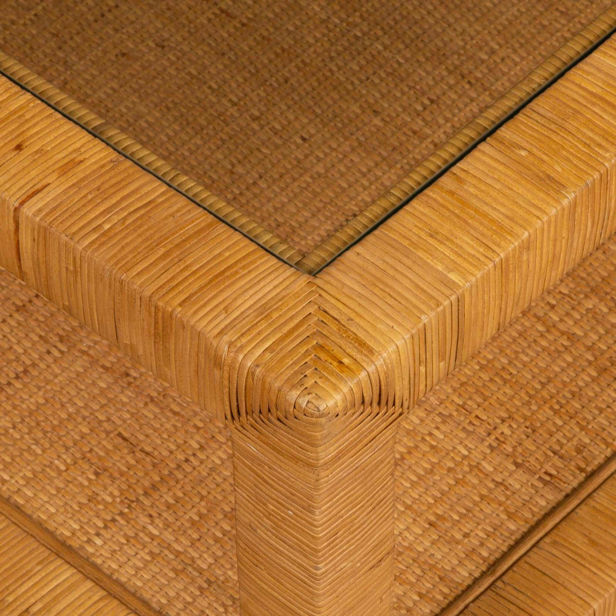 Modern European furniture - Natural Rattan Wrapped Coffee Table - www.oroa.com