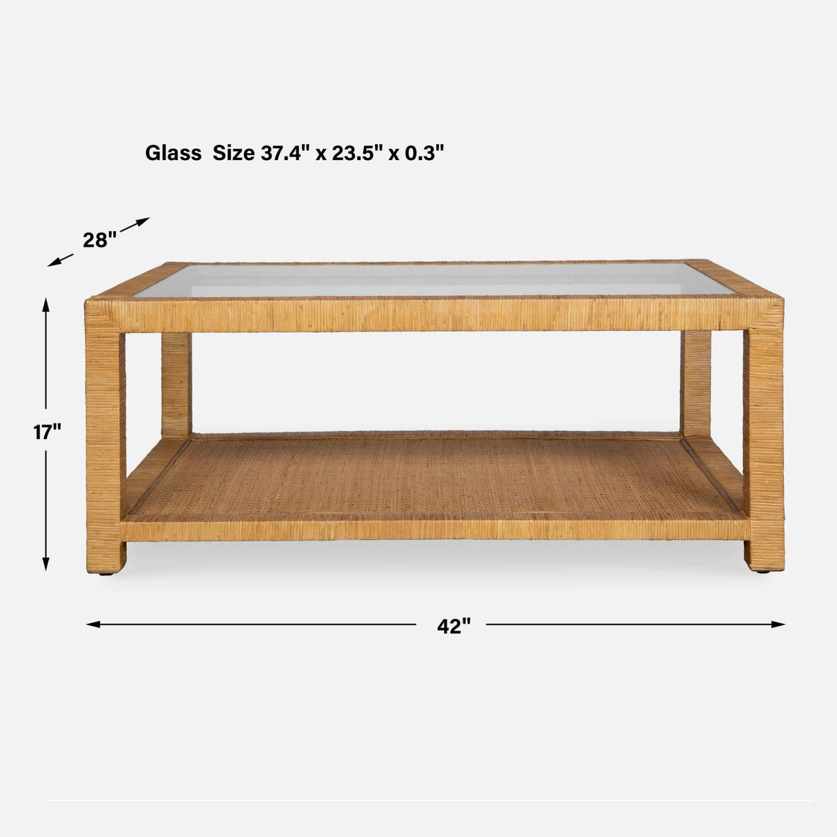 Modern European furniture - Natural Rattan Wrapped Coffee Table - www.oroa.com