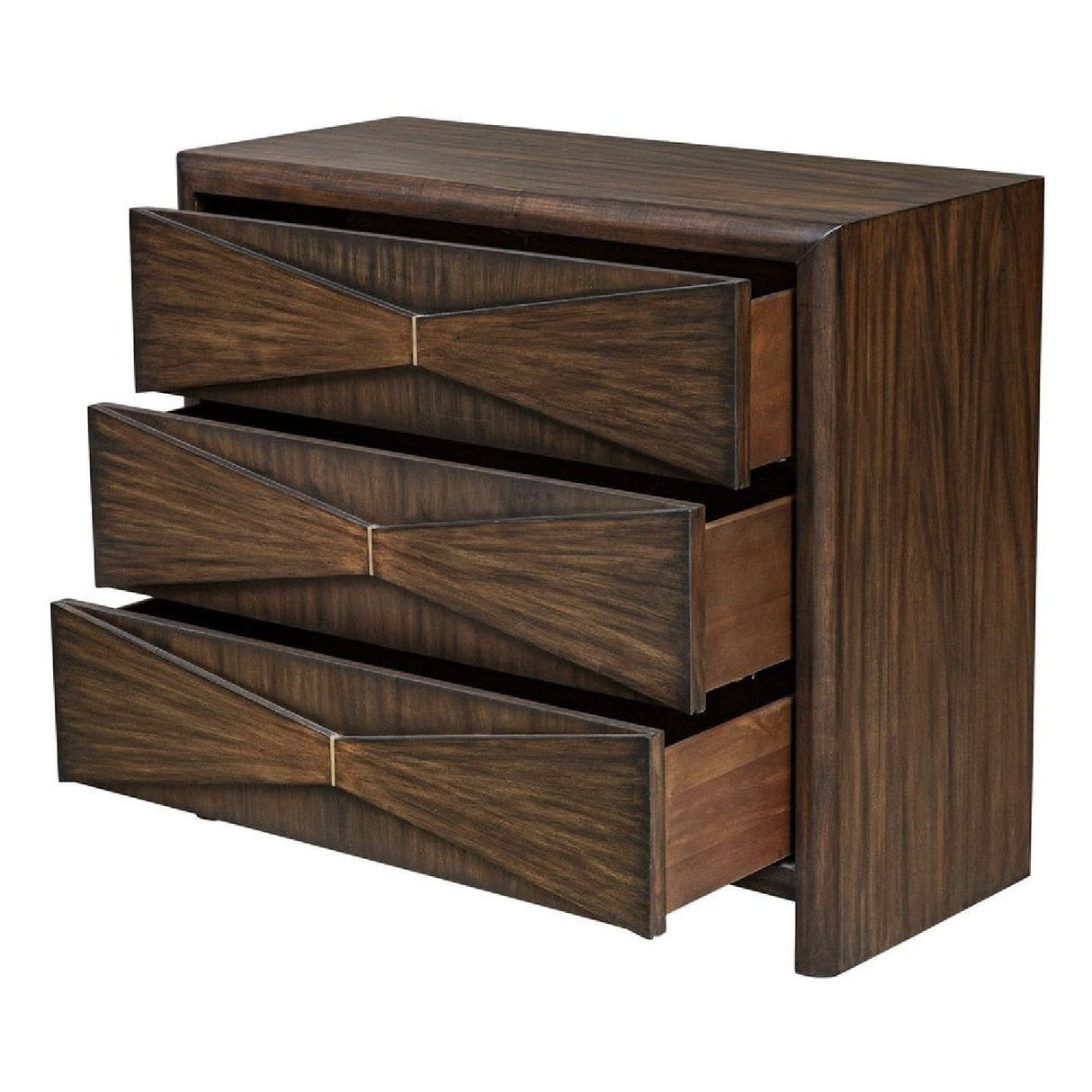 Acacia Wood 3-Drawer Chest by Uttermost Bowtie, alternate view 4