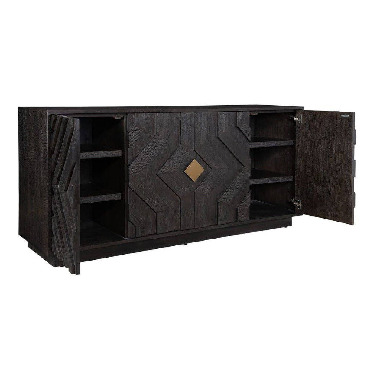 Oak Chevron 4-Door Cabinet by Uttermost Faulkner, alternate view 3