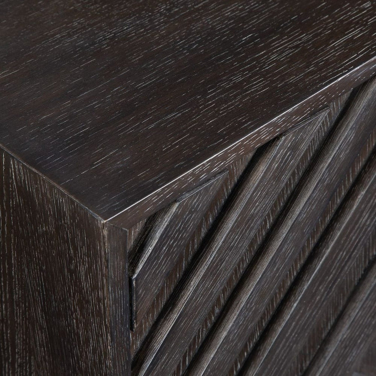 Oak Chevron 4-Door Cabinet by Uttermost Faulkner, alternate view 6