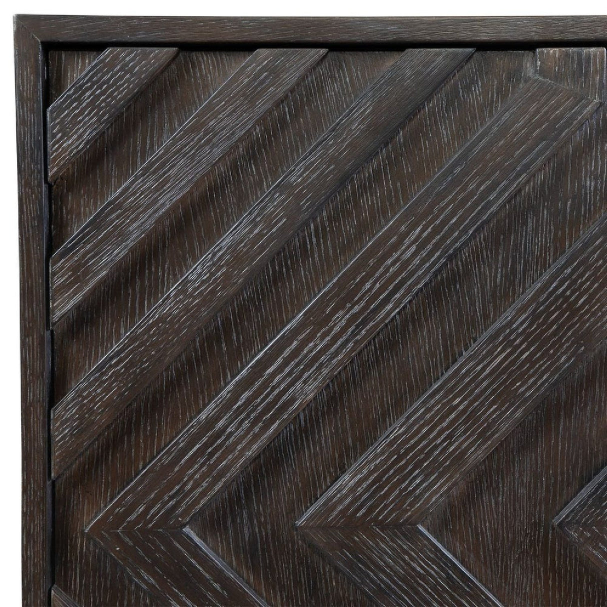 Oak Chevron 4-Door Cabinet by Uttermost Faulkner, alternate view 7
