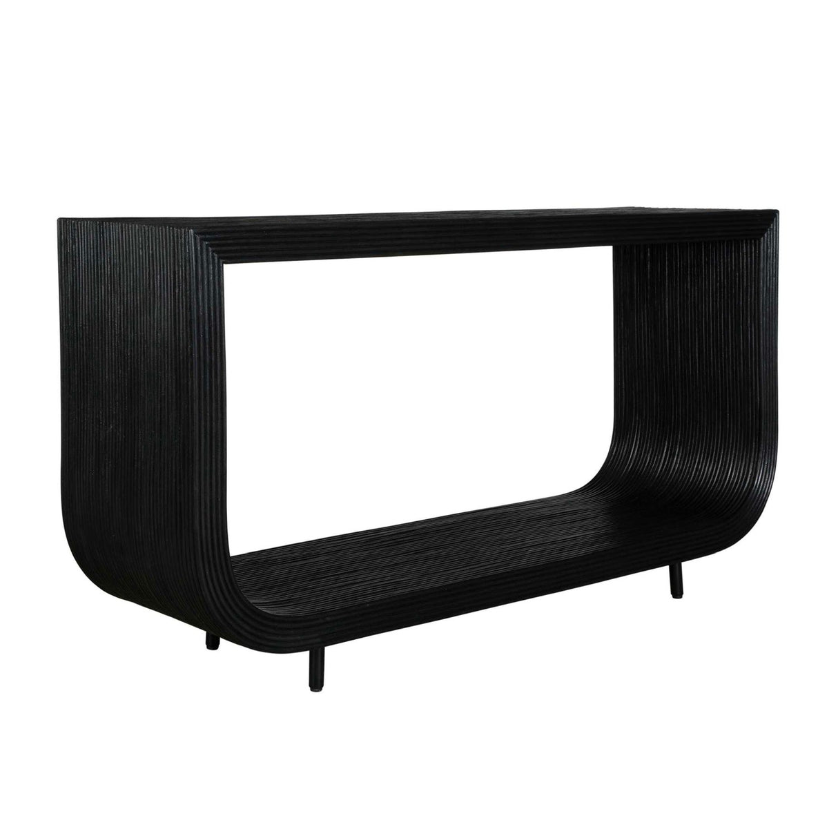 Black Rattan Modern Console Table by Uttermost Compton, alternate view 3