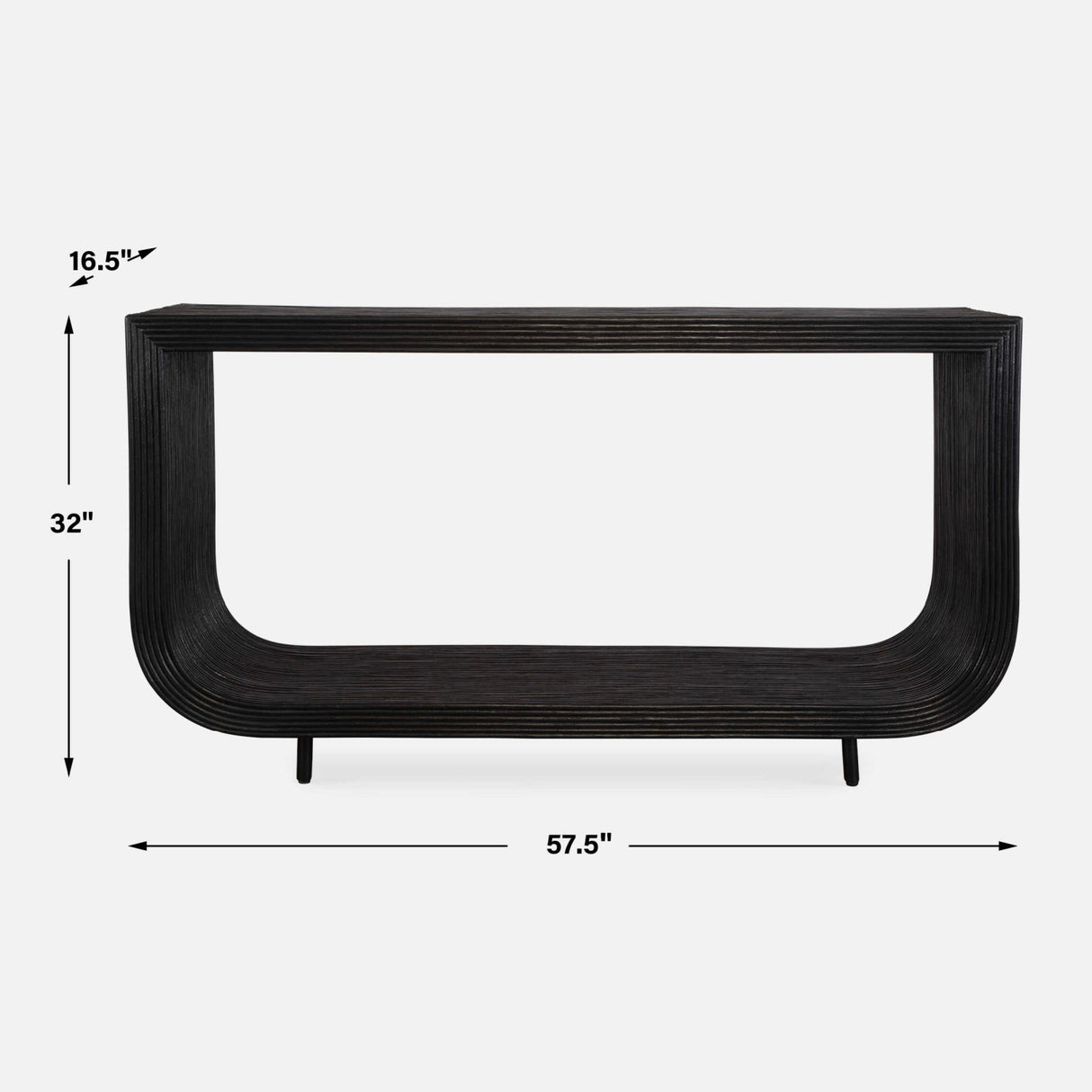 Black Rattan Modern Console Table | Uttermost Compton