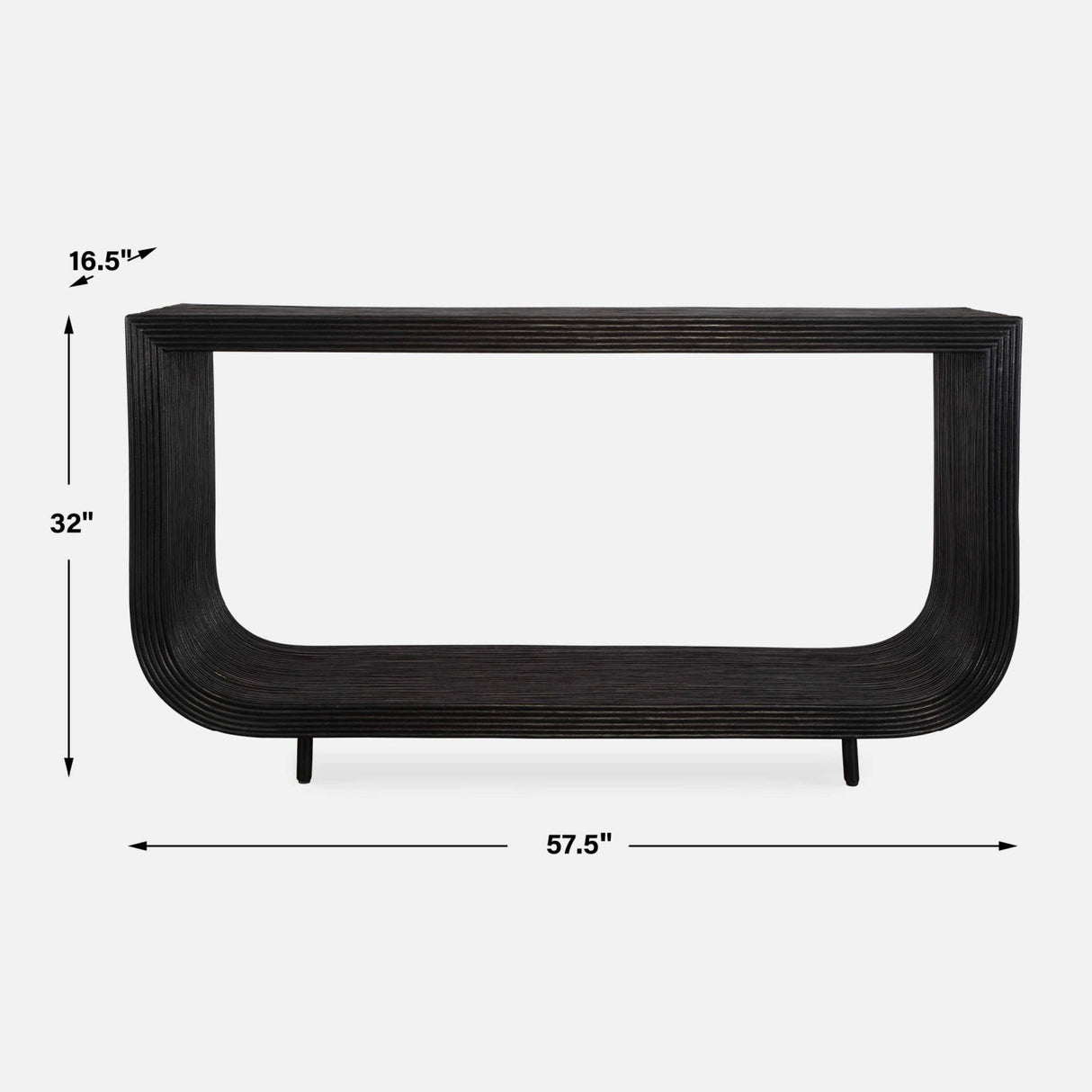 Black Rattan Modern Console Table by Uttermost Compton, alternate view 5