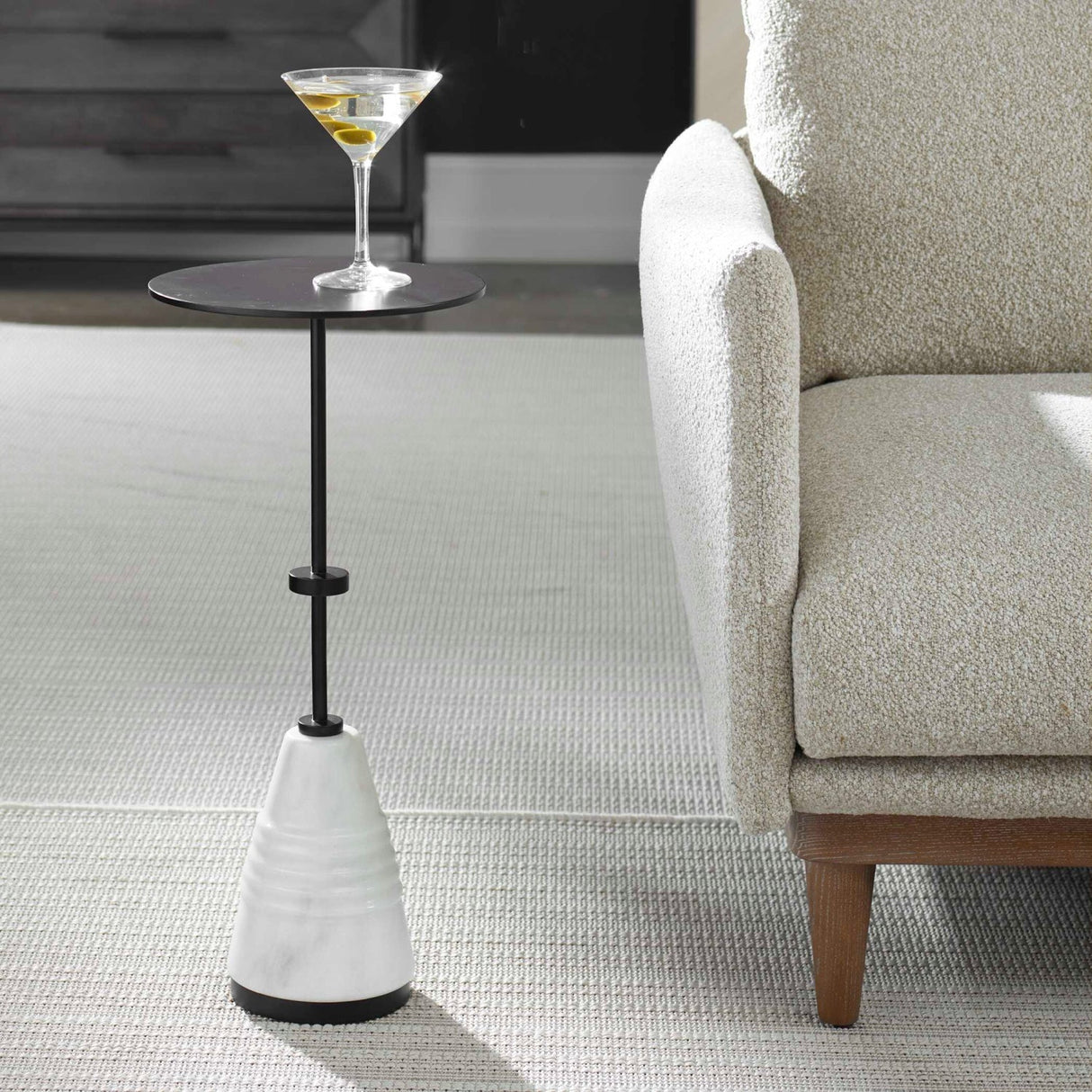 Modern European furniture - Black Metal Round Drink Table - www.oroa.com