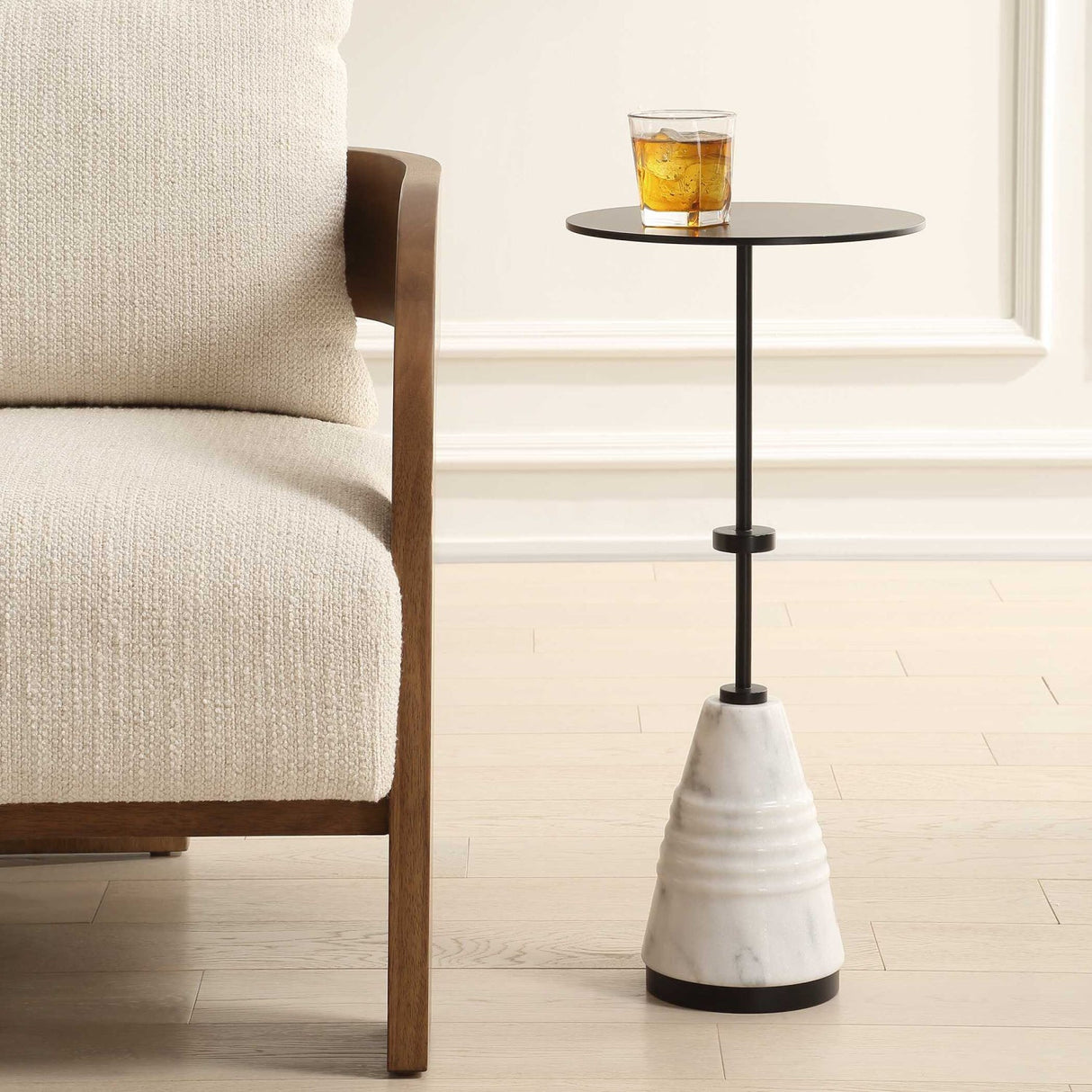 Modern European furniture - Black Metal Round Drink Table - www.oroa.com