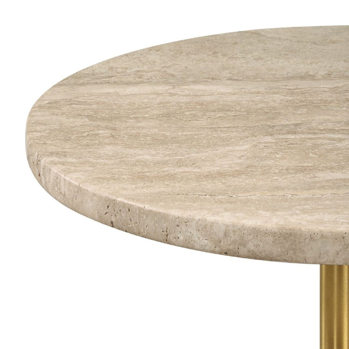 Travertine Round Accent Table by Uttermost Malya, alternate view 4