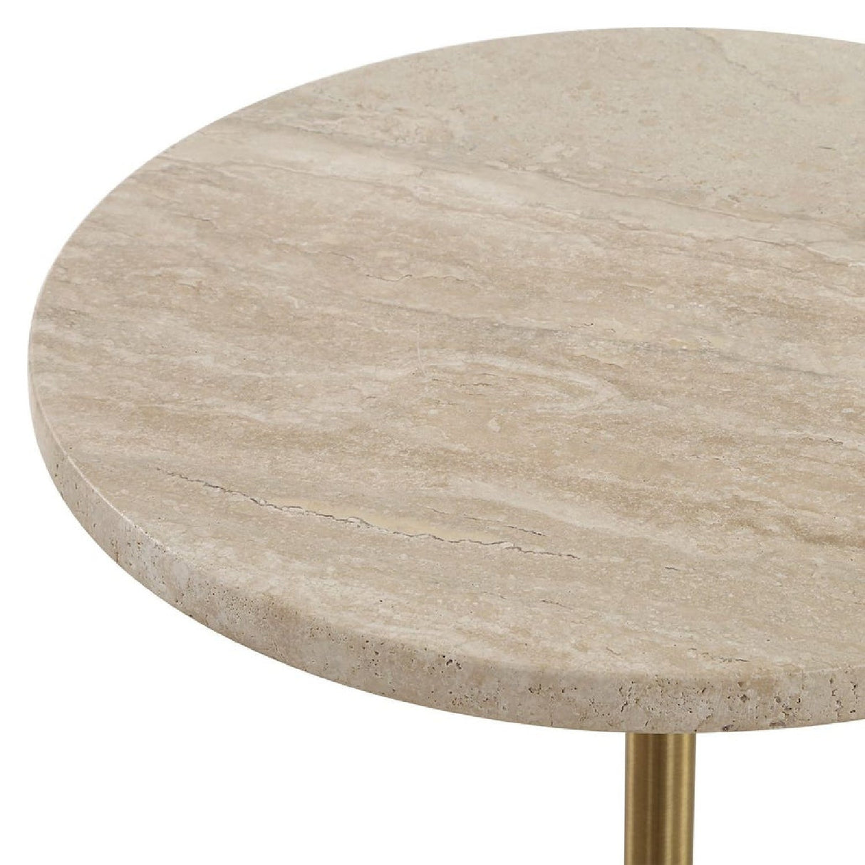 Travertine Round Accent Table by Uttermost Malya, alternate view 5