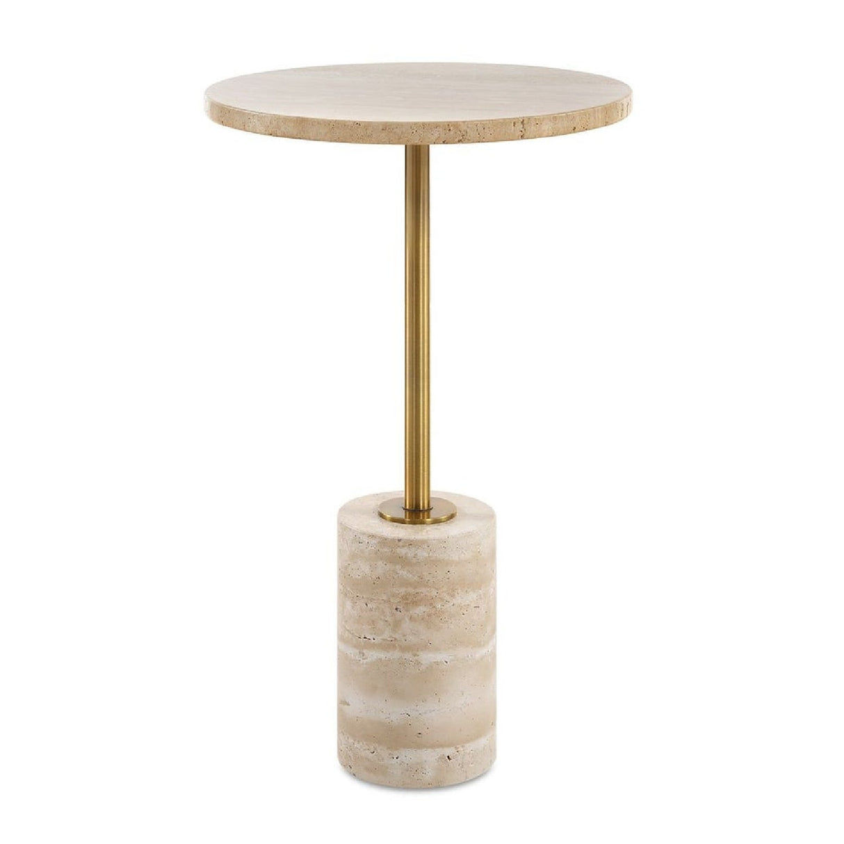 Travertine Round Accent Table by Uttermost Malya