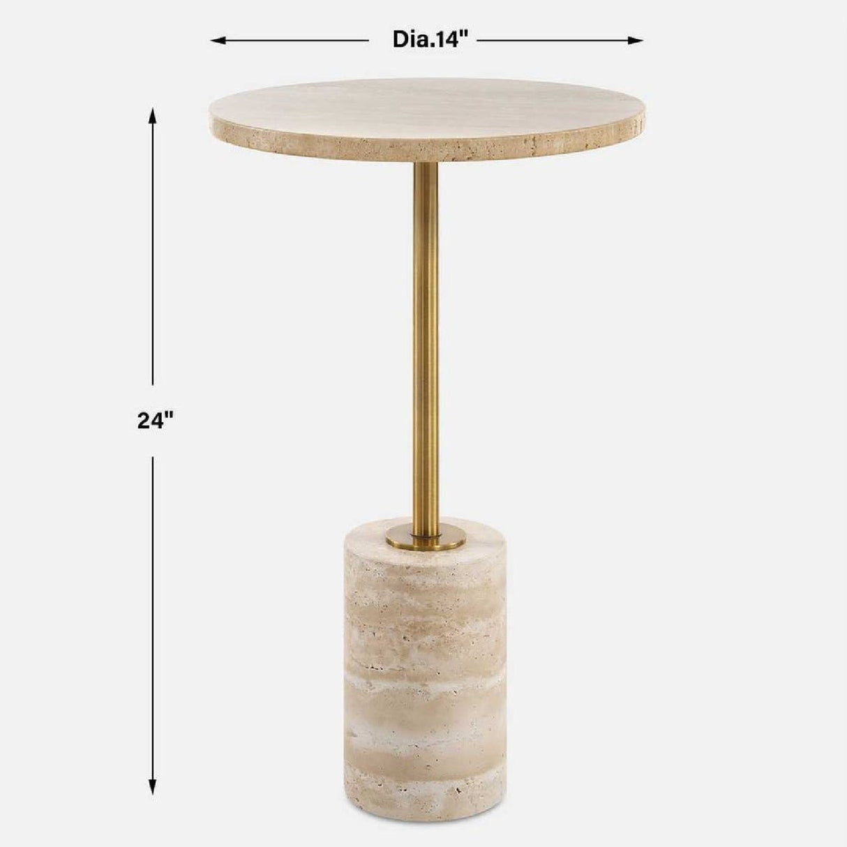 Modern European furniture - Travertine Round Accent Table - www.oroa.com