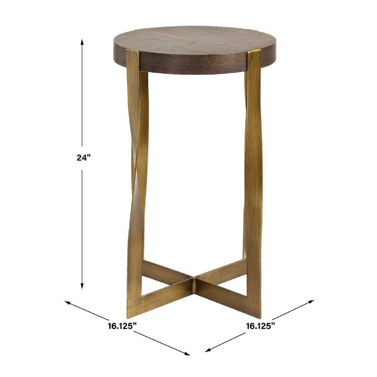 Twisted Brass Frame Accent Table by Uttermost Drew, alternate view 4