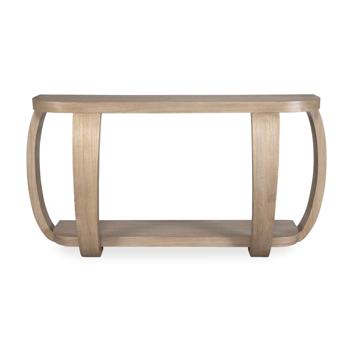 Modern European furniture - Mindi Wood Curved Console Table - www.oroa.com