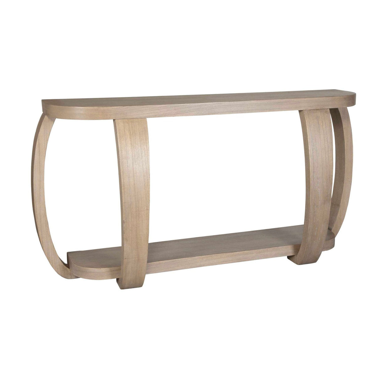 Modern European furniture - Mindi Wood Curved Console Table - www.oroa.com