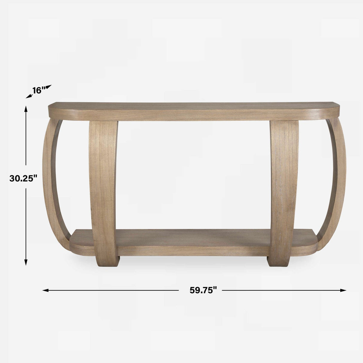 Modern European furniture - Mindi Wood Curved Console Table - www.oroa.com