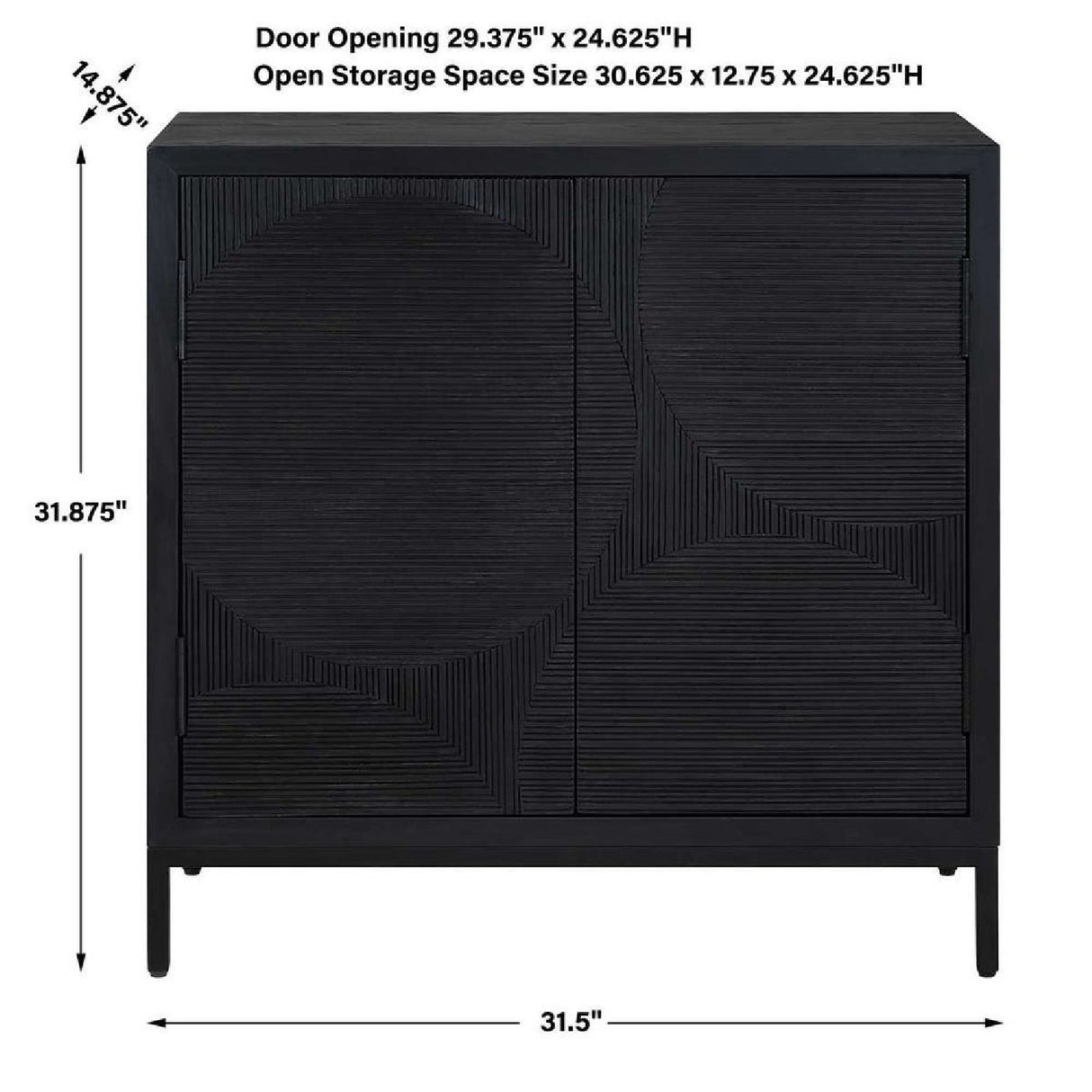 Black Circle Patterned 2-Door Cabinet by Uttermost Beswick, alternate view 9