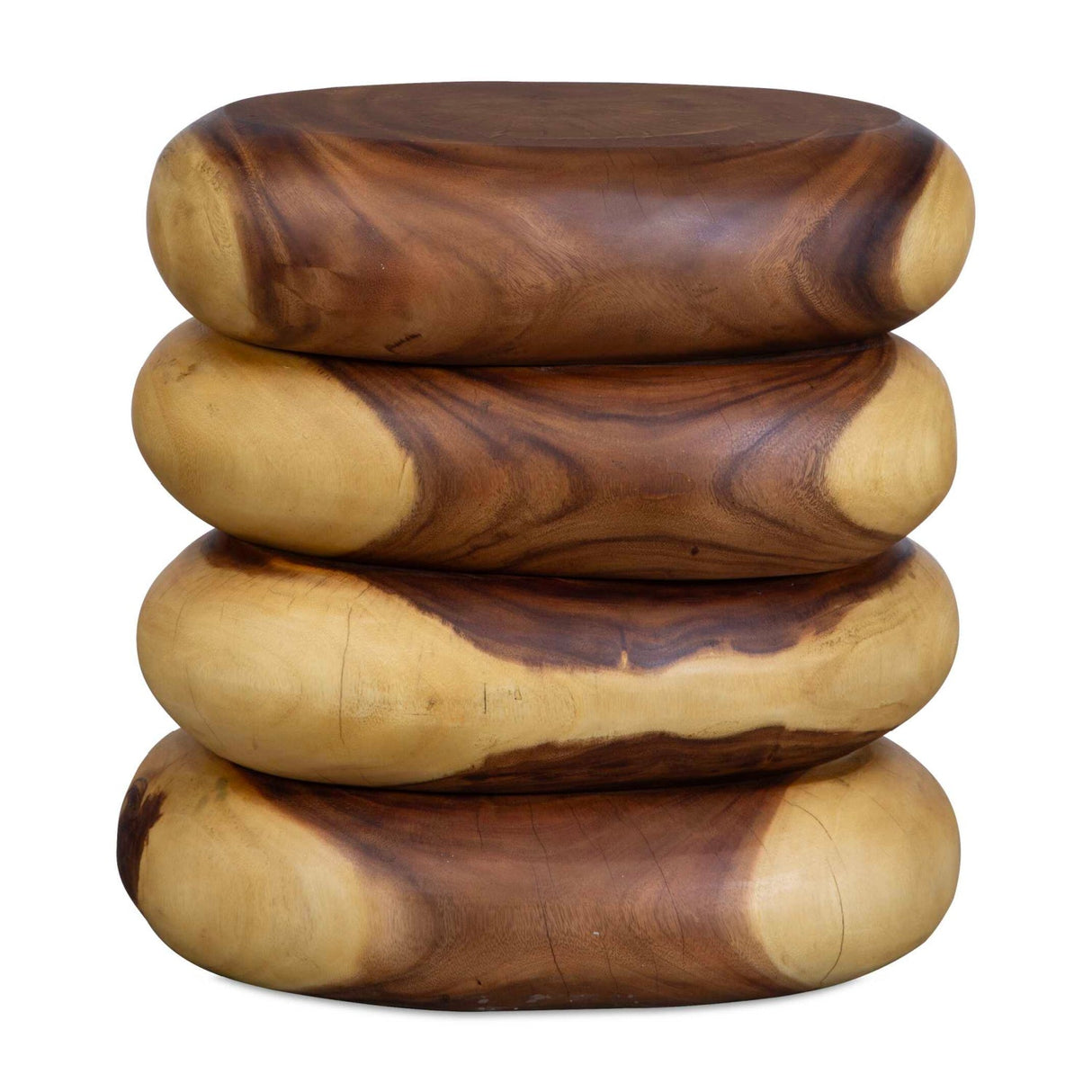 Modern European furniture - Stacked Suar Wood End Table - www.oroa.com