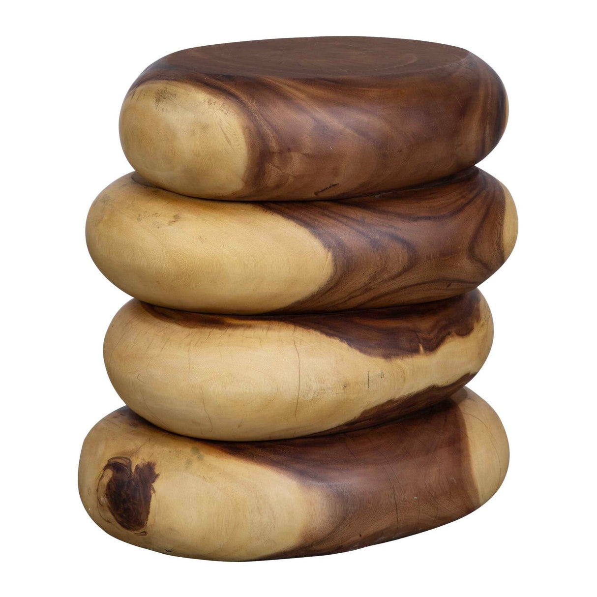 Modern European furniture - Stacked Suar Wood End Table - www.oroa.com