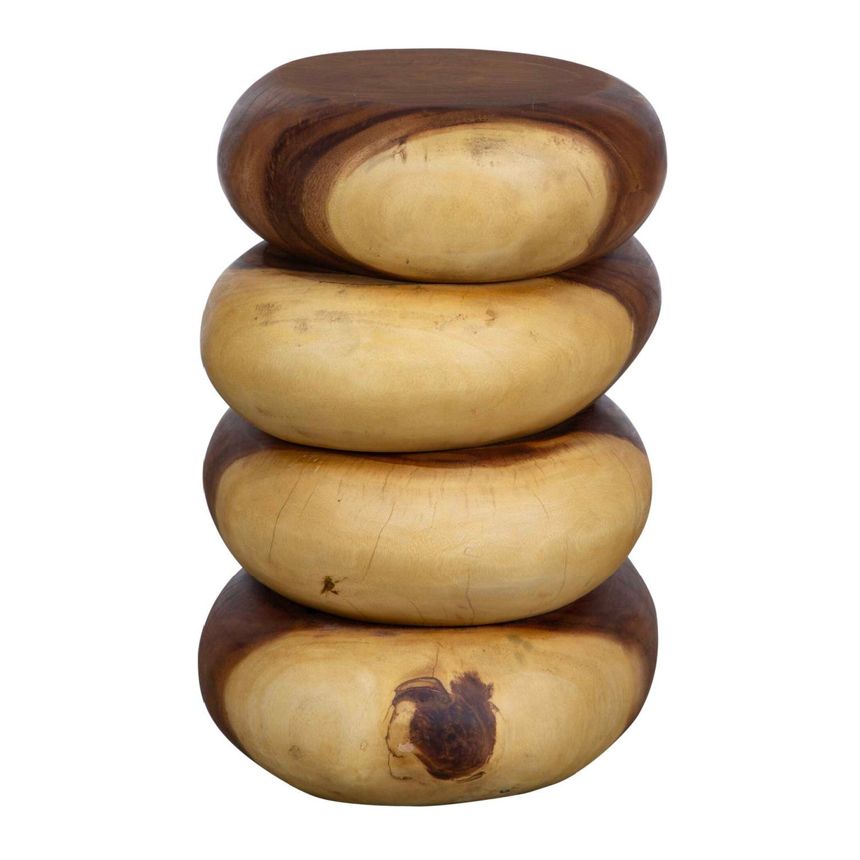 Modern European furniture - Stacked Suar Wood End Table - www.oroa.com