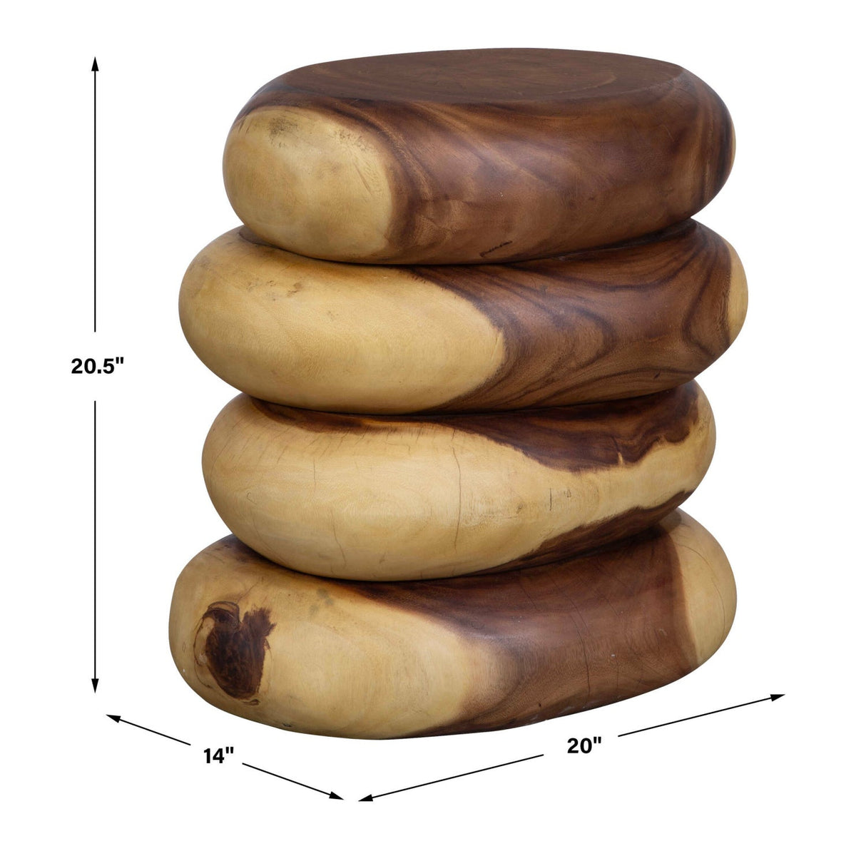 Modern European furniture - Stacked Suar Wood End Table - www.oroa.com