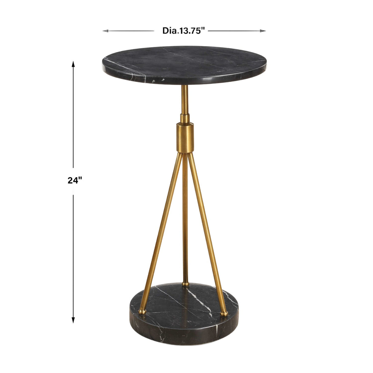 Modern European furniture - Black Marble Tripod Accent Table - www.oroa.com