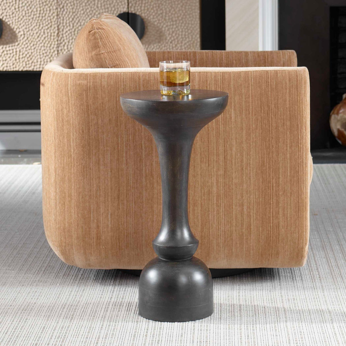 Modern European furniture - Black Mango Wood Accent Table - www.oroa.com