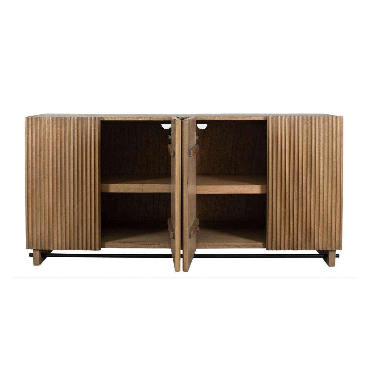 Fluted Wood 4-Door Cabinet by Uttermost Kellem, alternate view 4