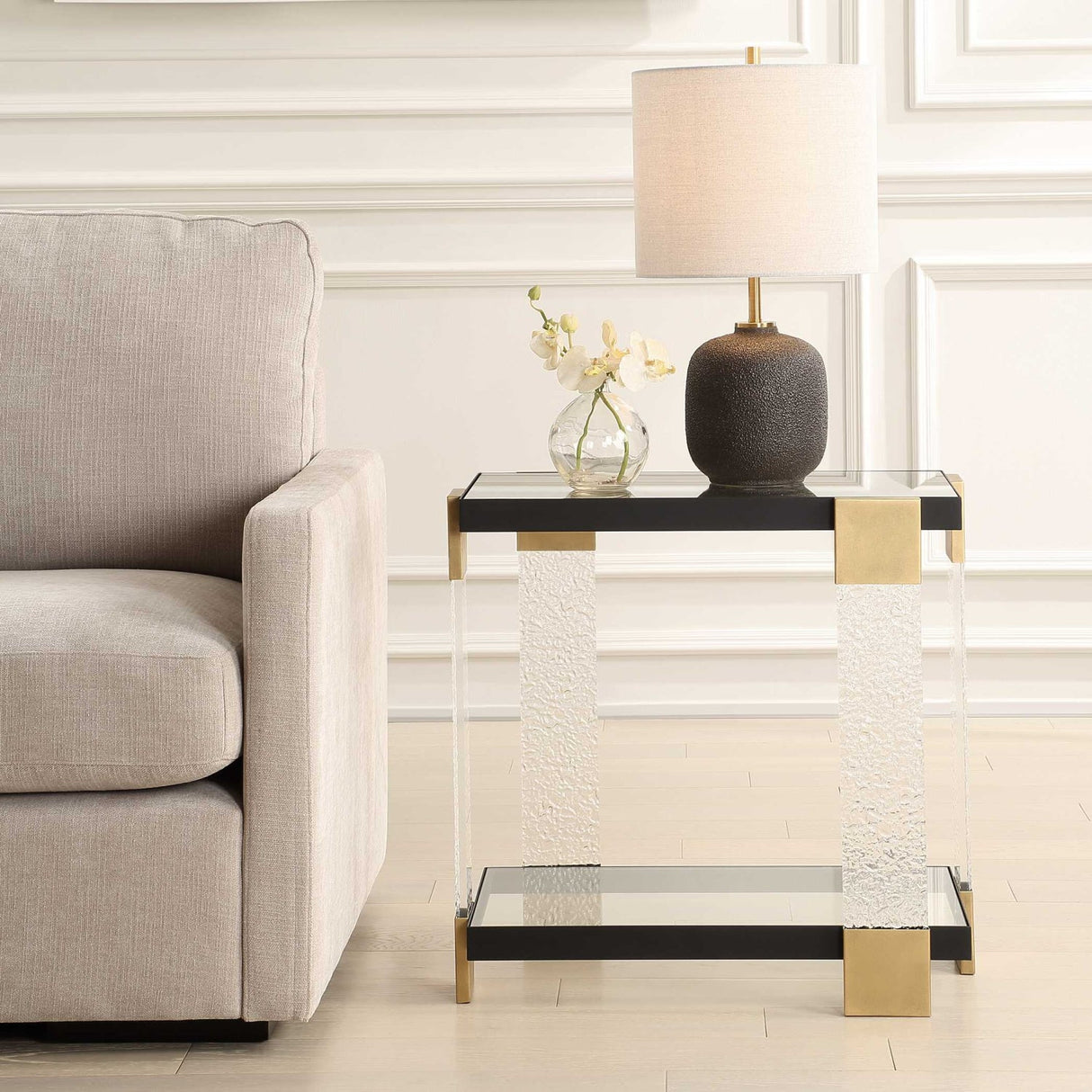Modern European furniture - Tempered Glass Undershelf Side Table - www.oroa.com