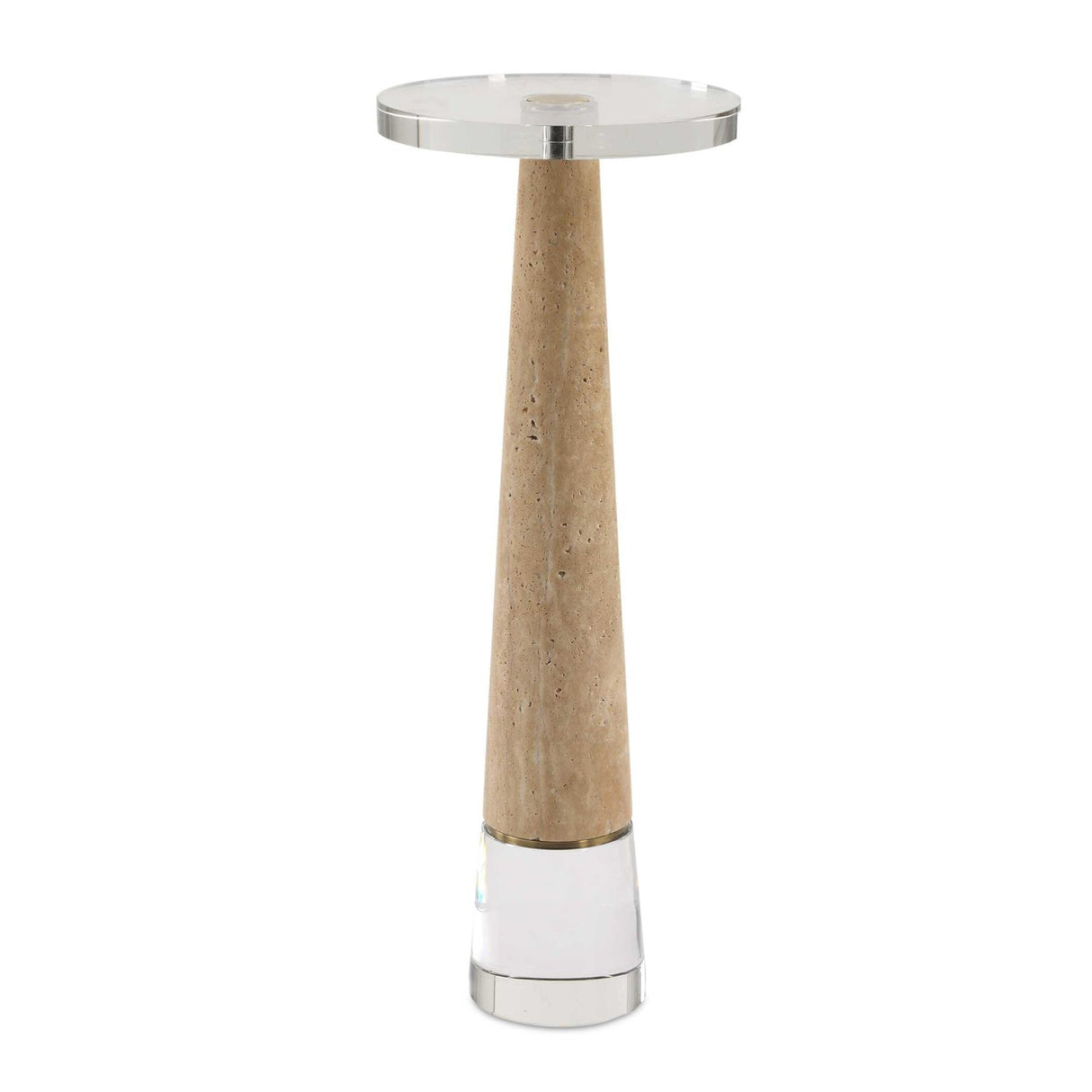 Conical Travertin Drink Table by Uttermost Niari