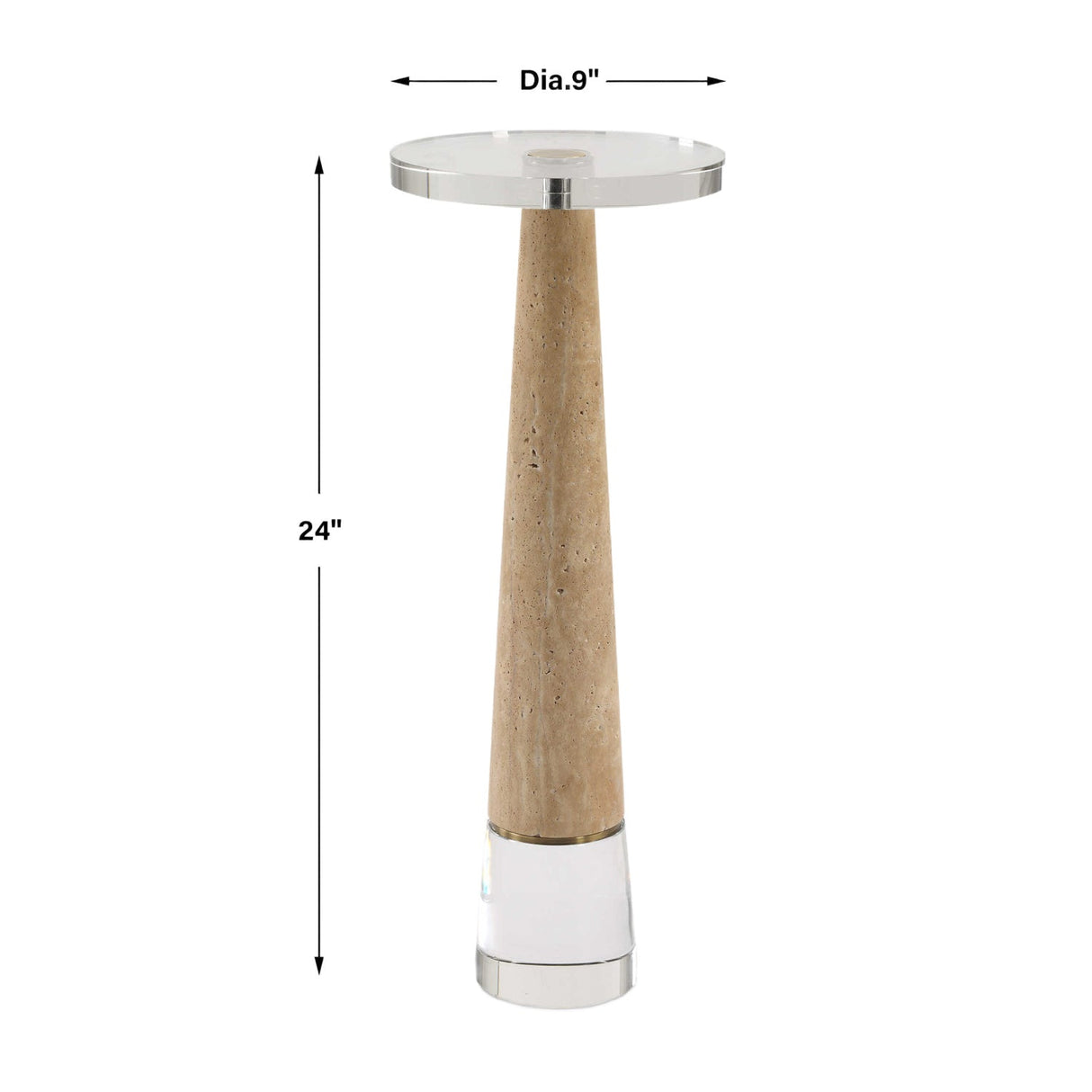Conical Travertin Drink Table by Uttermost Niari, alternate view 5
