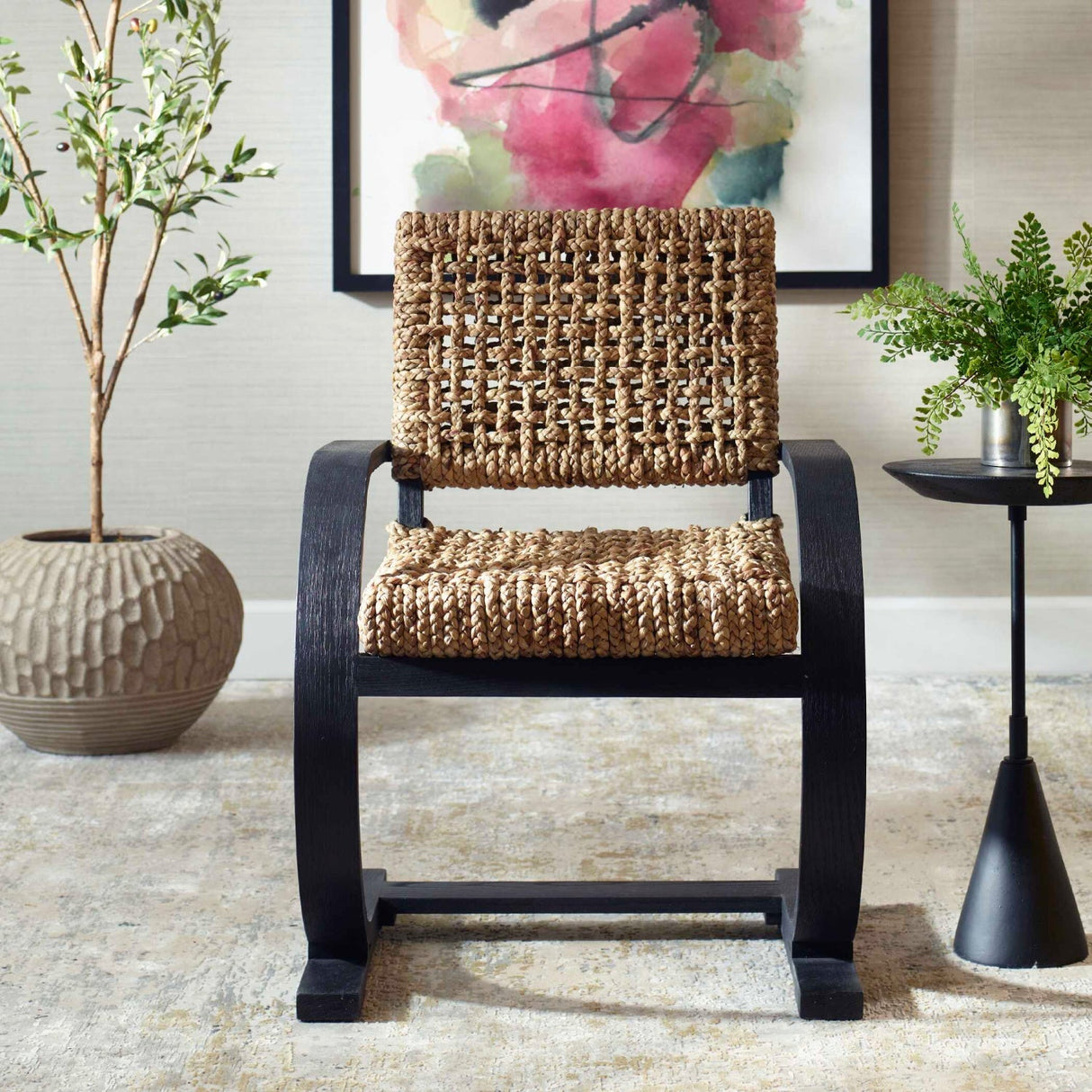 Water Hyacinth Bohemian Dining Chair by Uttermost Rehema, alternate view 2
