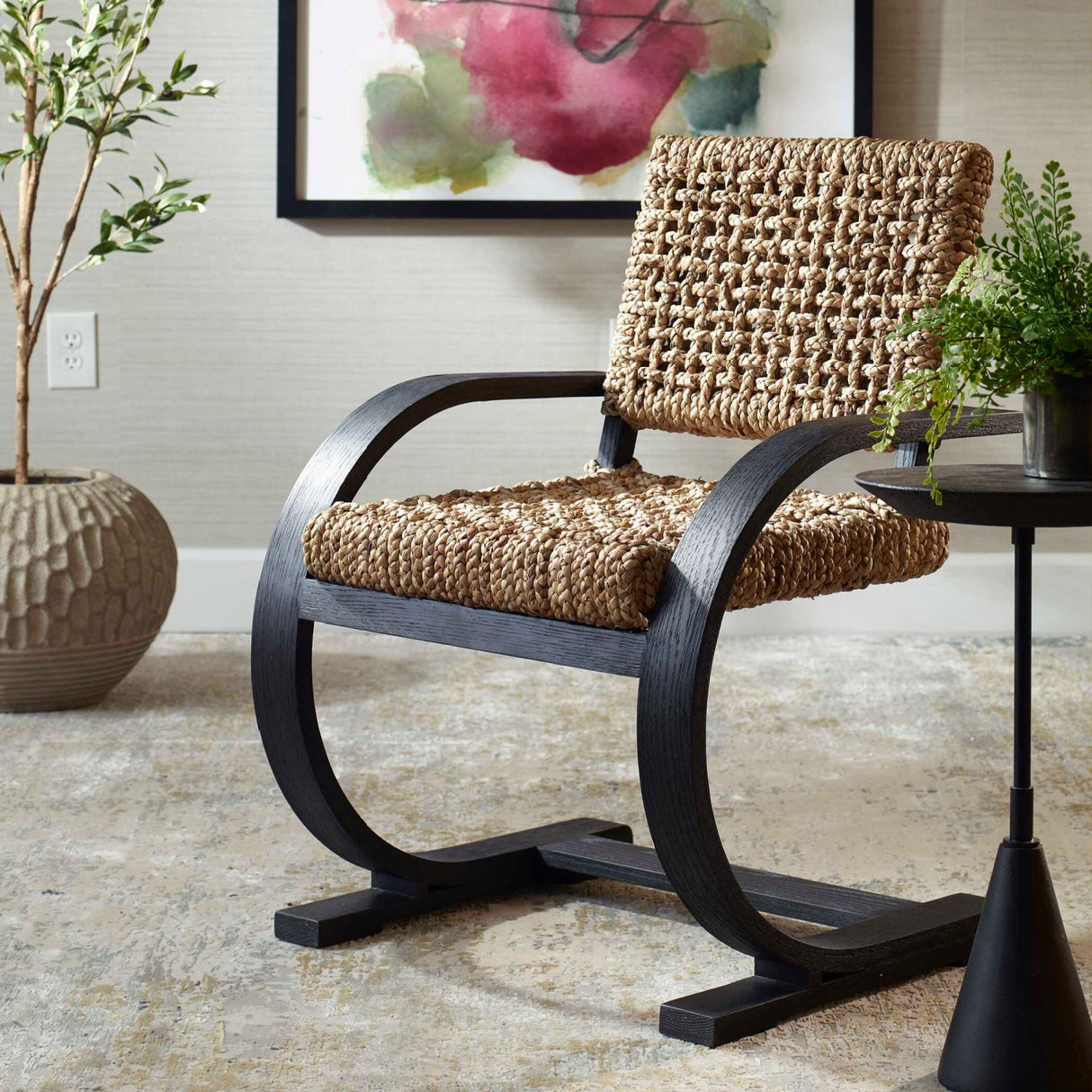 Water Hyacinth Bohemian Dining Chair by Uttermost Rehema, alternate view 7