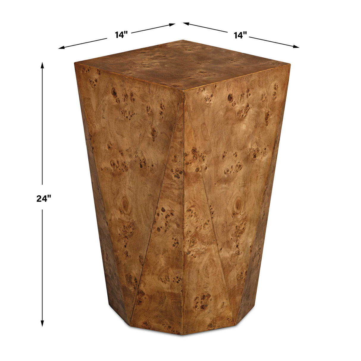 Modern European furniture - Faceted Poplar Burl Accent Table - www.oroa.com
