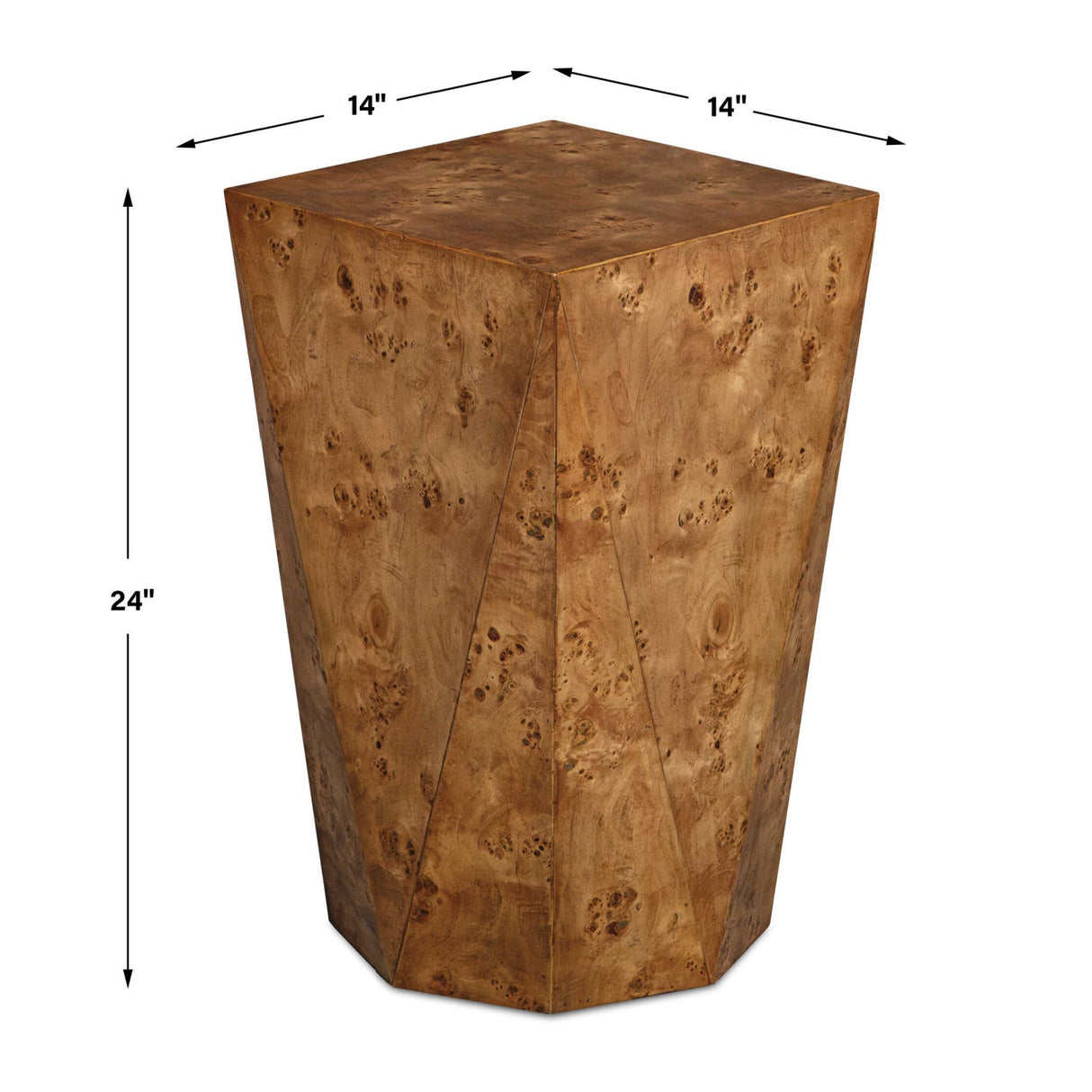 Modern European furniture - Faceted Poplar Burl Accent Table - www.oroa.com