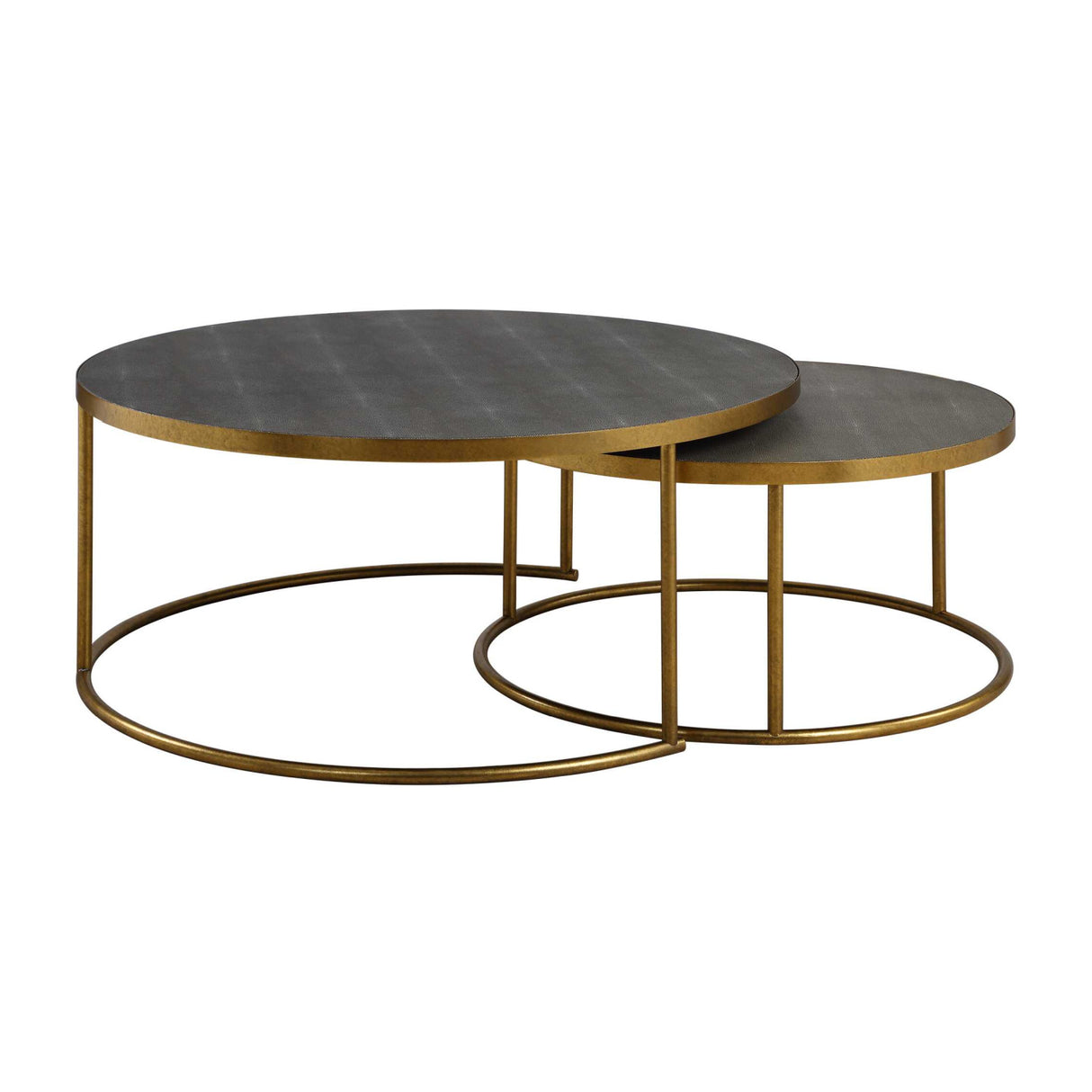 Gray Shagreen Nesting Coffee Tables (2) | Oroa.com