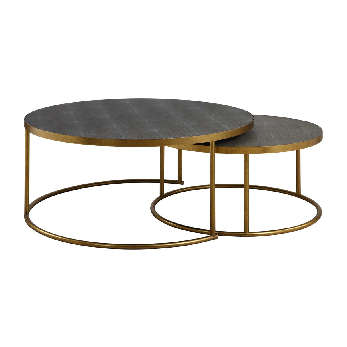 Gray Shagreen Nesting Coffee Tables (2) by Uttermost Aragon, alternate view 3