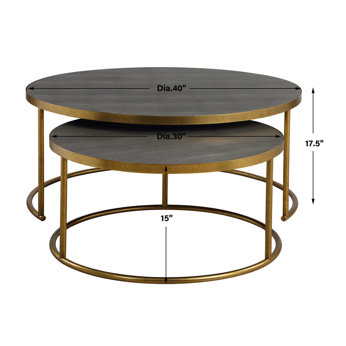 Gray Shagreen Nesting Coffee Tables (2) | Oroa.com