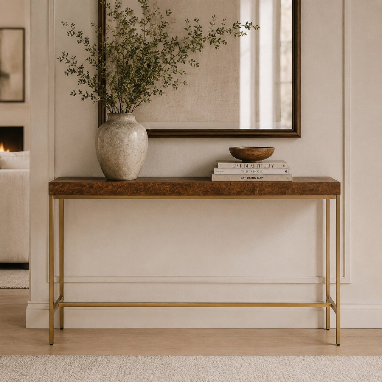 Burl Veneer Console Table by Uttermost Moran, alternate view 2