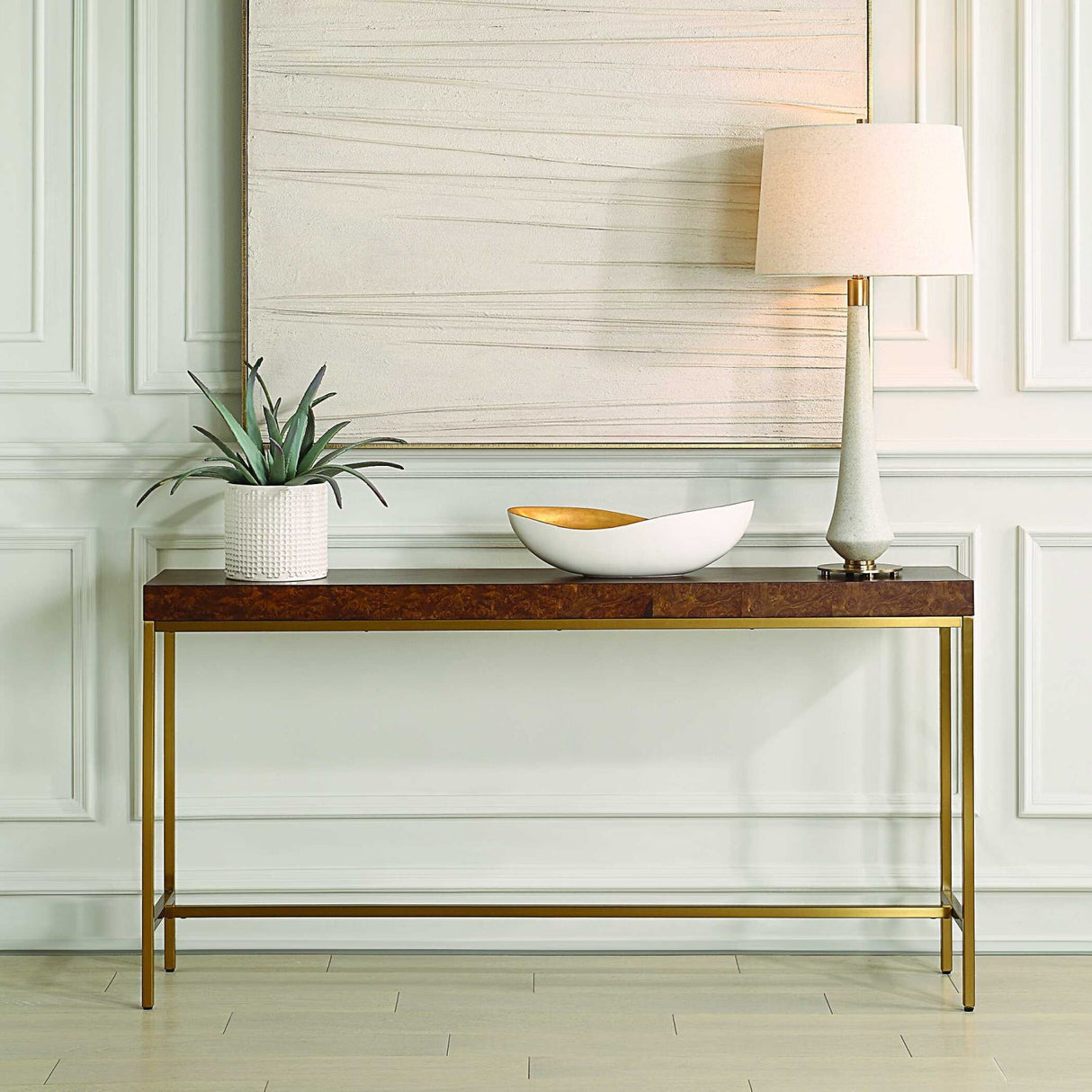 Burl Veneer Console Table by Uttermost Moran, alternate view 5