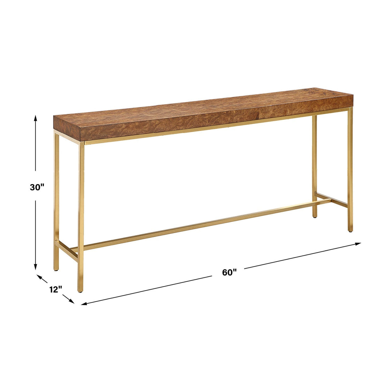 Burl Veneer Console Table by Uttermost Moran, alternate view 6