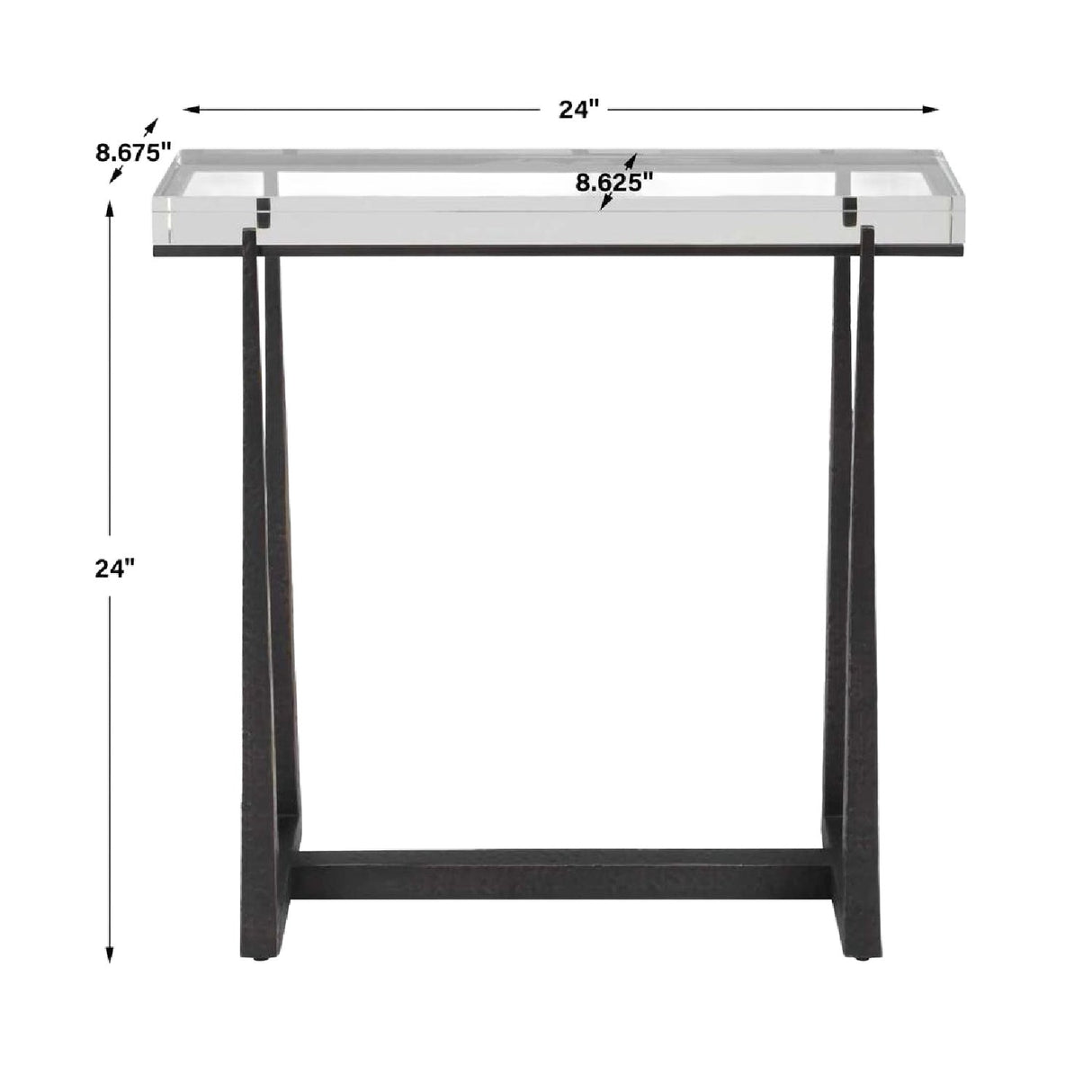 Modern European furniture - Crystal Top Accent Table - www.oroa.com